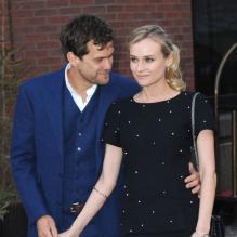 Joshua Jackson et Diane Kruger tendres amoureux à la projection du film Les Ames Vagabondes (The Host) à New York le 27 mars 2013.