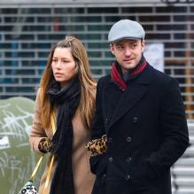 Justin Timberlake et Jessica Biel main dans la main dans les rues de New York, le 1 mars 2013.