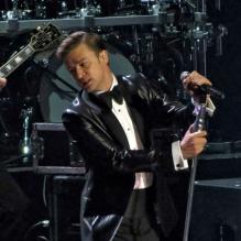 Justin Timberlake sur la scène des BRIT Awards à Londres, le 20 février 2013.
