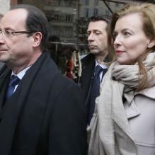 Le président François Hollande et Valérie Trierweiler à Tulle, le 6 avril 2013.
