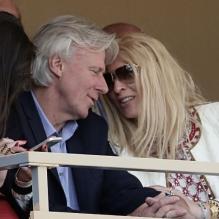 Björn Borg et sa femme Patricia Ostfeldt lors de la finale de tennis du Monte Carlo Rolex Masters 1000 à Monaco le 21 Avril 2013 entre Rafael Nadal et Novak Djokovic