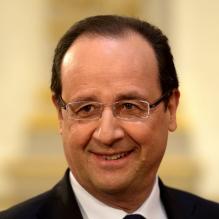 Francois Hollande lors d'une cérémonie traditionnelle de remise du muguet à l'Elysée, le 1er mai 2013.