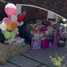 Exclusif - Jessica Simpson enceinte organisant une fête d'anniversaire pour sa fille Maxwell Drew Johnson qui a eu 1 an le 1er mai, le 28 avril 2013 à Hidden Hills.