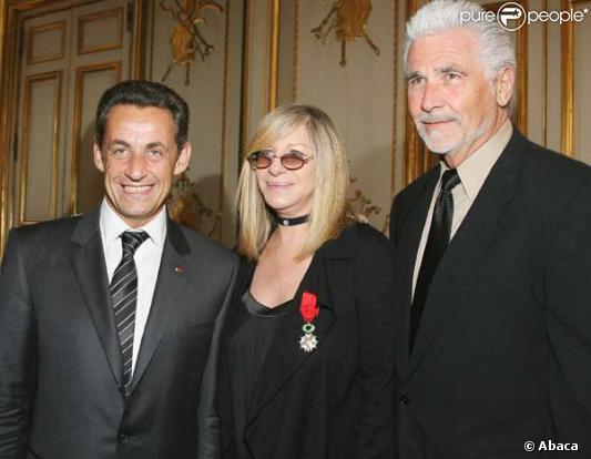 Barbra Streisand, son mari et Nicolas Sarkozy