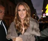 Céline Dion quitte son hôtel, le George V, pour se rendre sur le plateau de l'émission C à vous, à Paris, le 28 novembre 2012.