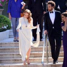 Jessica Chastain et Gian Luca Passi quittent l'hôtel Cap-Eden-Roc à Antibes, le 21 mai 2013.