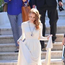 La sublime Jessica Chastain quitte l'hôtel Cap-Eden-Roc à Antibes, le 21 mai 2013.