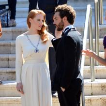 Jessica Chastain et Gian Luca Passi quitte l'hôtel Cap-Eden-Roc à Antibes, le 21 mai 2013.