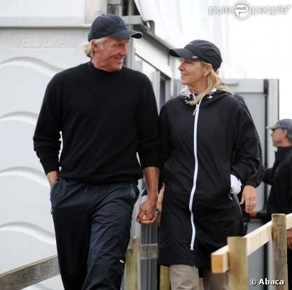 Chris Evert et Greg Norman à l'Open britannique de golf le 17 juillet 2008