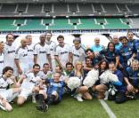 Laurence Ferrari, Eric Judor, Vincent Desagnat, Philippe Lellouche, Raphael Mezrahi, Arnaud Tsamere, Cyril Hanouna, Brahim Asloum, Fred Testot, Titoff, Francois-Xavier Demaison, Marc Lavoine, Roschdy Zem, Jean-Claude Darmon, Robert Pirès, Luis Fernandez, Vahina Giocante, Michael Youn, Franck Dubosc, Ary Abittan, Arnaud Mimran, Bruno Putzulu - Exclusif – Match de football au profit de l'association Plus Fort La Vie, au Stade de France à Saint-Denis le 1er juin 2013.