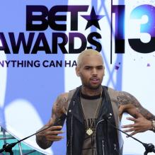 Chris Brown lors de la conférence de presse des BET Awards à Los Angeles. Le 14 mai 2013.