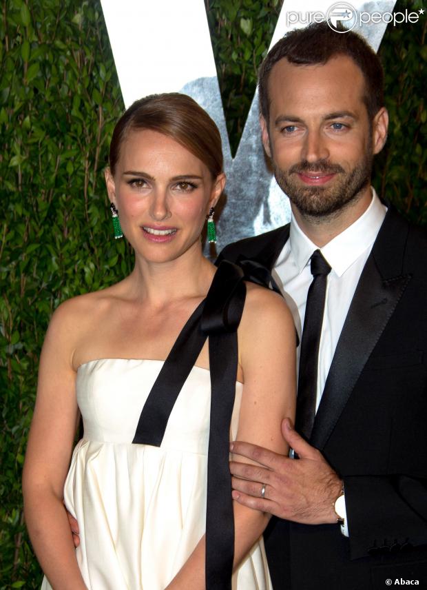 Natalie Portman et Benjamin Millepied à la soirée Vanity Fair Oscar Party au Sunset Tower Hotel de West Hollywood, Los Angeles, le 24 février 2013.