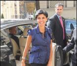 Rachida Dati, tout sourire en arrivant à l'anniversaire de MAM