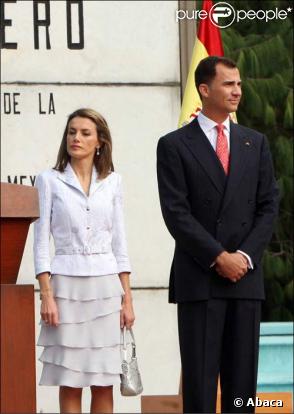 Letizia et Felipe d'Espagne au Mexique, le 29/09/08