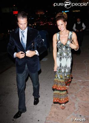Brooke Burke et David Charvet en sortant du restaurant Il Sole, le 21/10/08