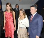 Rania de Jordanie, le roi Abdullah II et leur fille Iman