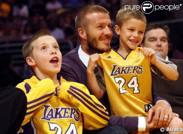 David Beckham et ses fils Romeo et Brooklyn