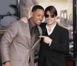Will Smith et Tom Cruise sur Hollywood Boulevard le 10/12/2007
