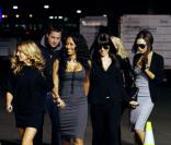Les Spice Girls à l'aéroport de Los Angeles lors du baptême du Spice One