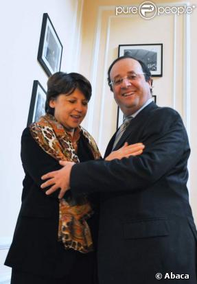 François Hollande passe le flambeau à Martine Aubry, le 26/11/08