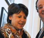 François Hollande passe le flambeau à Martine Aubry, le 26/11/08