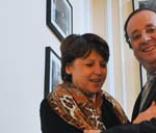 François Hollande passe le flambeau à Martine Aubry, le 26/11/08