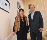 François Hollande passe le flambeau à Martine Aubry, le 26/11/08