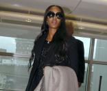 Noami Campbell à l'aéorport de Heathrow.