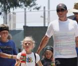 Lance Armstrong et ses trois enfants