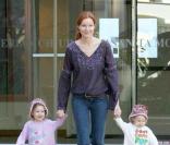 Marcia Cross va chercher ses jumelles à l'école. 12/01/09