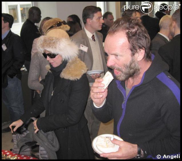 Sting et sa femme Trudie lors du brunch organisé pour l'investiture de Barack Obama