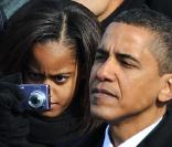 Malia et Barack Obama, lors de l'investiture du Président hier 
