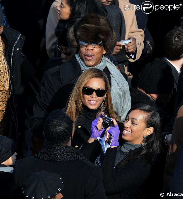 Jay-Z, Beyoncé, Solange Knowles et P. Diddy ont affronté le froid pour l'investiture de Barack Obama