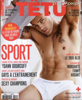 La couverture de  Têtu  dans lequel Yoann Gourcuff figure