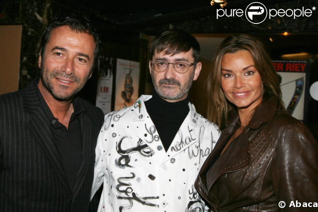 Ingrid Chauvin au défilé Franck Sorbier hier à Paris avec le créateur et Bernard Montiel 