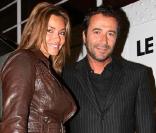 Ingrid Chauvin au défilé Franck Sorbier hier à Paris avec Bernard Montiel 