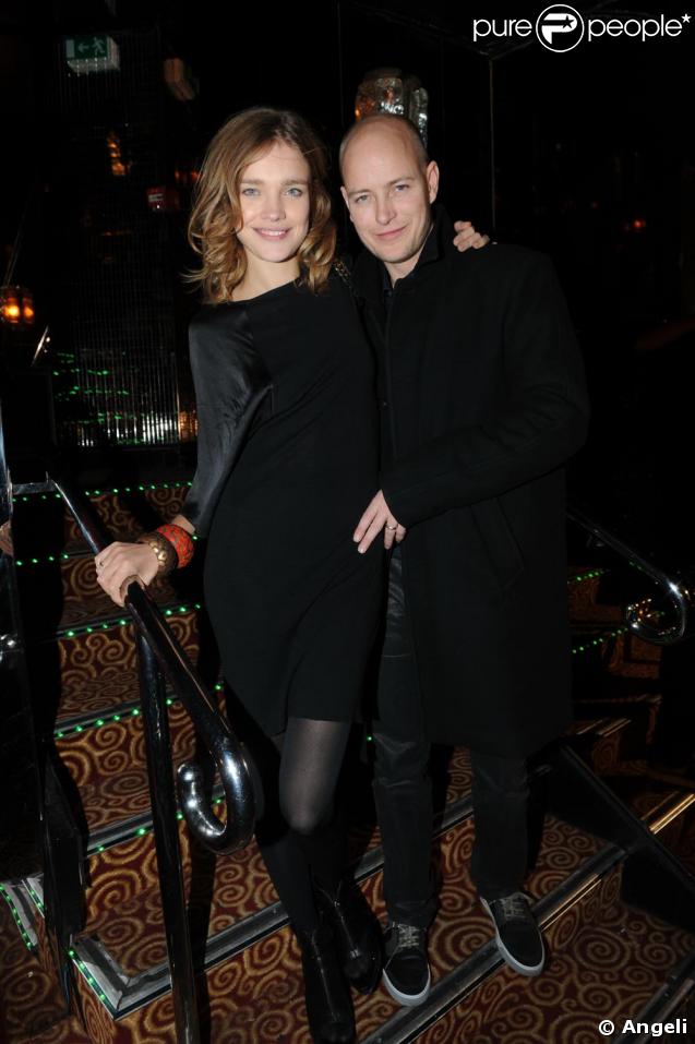 Natalia Vodianova et Justin Portman lors du défilé Etam lingerie hier soir au Ritz