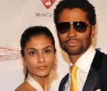 Eric Benet et sa compagne lors de la soirée donnée en l'honneur de Neil Diamond