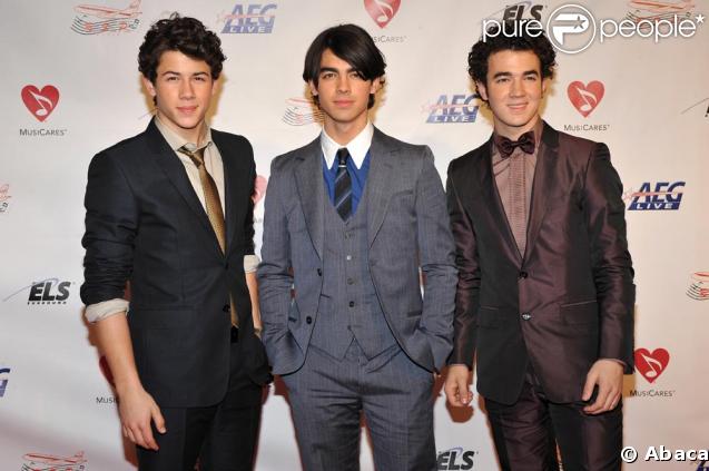 Les Jonas Brothers lors de la soirée donnée en l'honneur de Neil Diamond