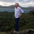 Richard Branson sur l' &icirc;le priv&eacute;e des &icirc;les Vierges britanniques, Necker Island, avant l'arriv&eacute;e de l'ouragan Irma, le 6 septembre 2017 