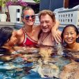 Johnny Hallyday en vacances &agrave; Saint-Barth&eacute;lemy avec sa femme Laeticia et leurs deux filles Jade et Joy, 23 ao&ucirc;t 2017.