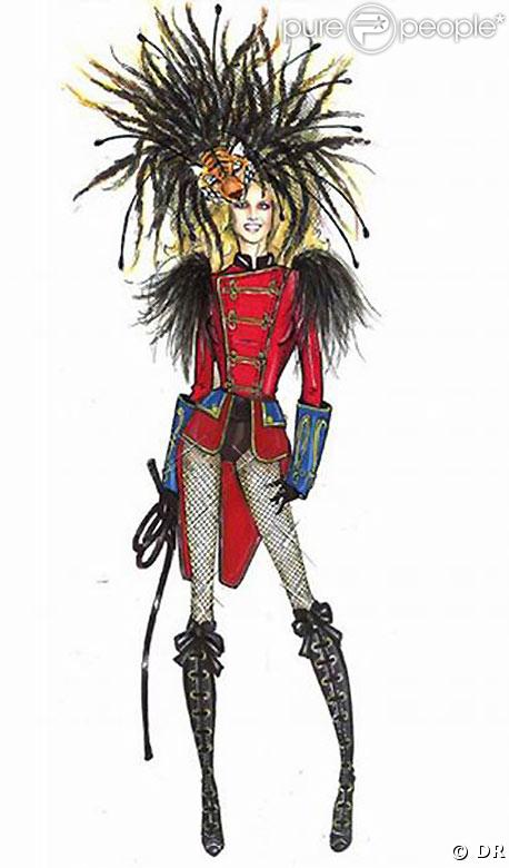 Croquis des costumes de Britney Spears