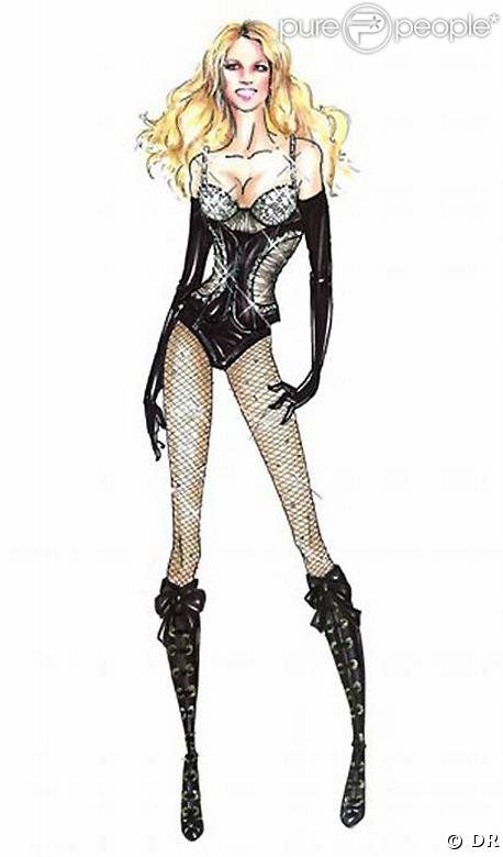 Croquis des costumes de Britney Spears