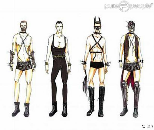 Croquis des costumes de Britney Spears