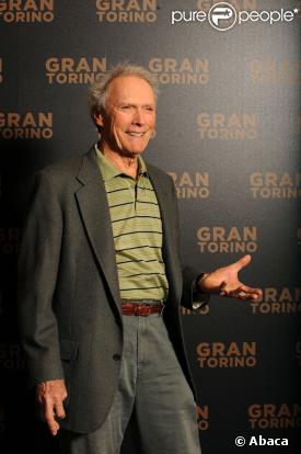 Clint Eastwood à Paris le 24 février pour la promotion de Gran Torino