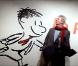 Sempé était hier à l'exposition consacrée au Petit Nicolas, à la Mairie de paris, à l'occasion du 50ème anniversaire du petit personnage
