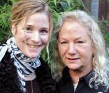 Natacha Régnier avec Agnès B au défilé Agnès B ce mardi matin à Paris