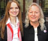 Sara Forestier avec Agnès B au défilé Agnès B ce mardi matin à Paris