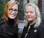 Gabrielle Lazure avec Agnès B au défilé Agnès B ce mardi matin à Paris