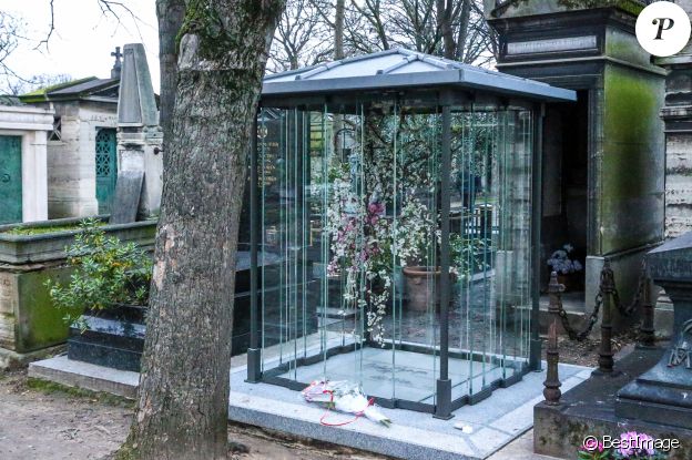 Illustration du caveau familial au cimetière de Montmartre où France Gall rejoindra sa fille Pauline Hamburger et son mari Michel Berger. Paris le 9 janvier 2018.